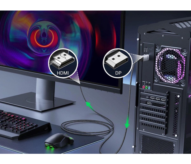 UGREEN Kabel Display Port do HDMI DP119 4K 1m jednokierunkowy - 1489030 - zdjęcie 3